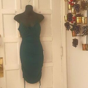 Green formal party dress.